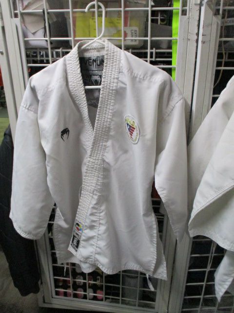 Used Venum Elite Kata White Karate Gi Jacket Size 3/160 - small sweat stains