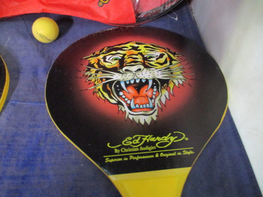 Used Ed Hardy Water Tennis / Paddle Set - 2 Paddles, Ball, Bag