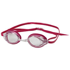 New Leader Zenith Women Adult Narrow Swim Goggles - Ruby/Clear