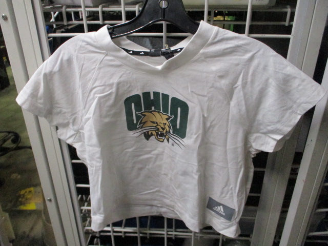 Load image into Gallery viewer, Adidas Ohio Bobcats Recycled Cotton Crop Top Womens Size Medium
