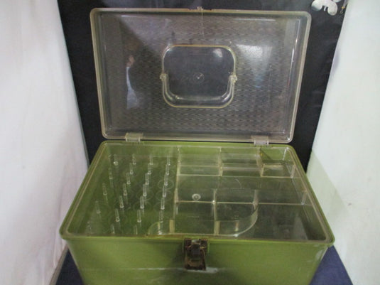 Used Green Tackle Box - cracks on back