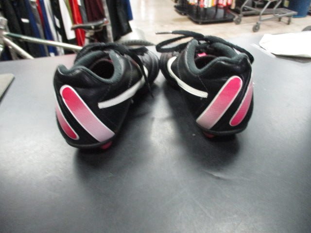 Load image into Gallery viewer, Used Nike Girls Soccer Cleats Black/Pink Size 1Y
