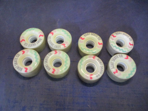 Used Red & Green Bont Skate Co. Glide Outdoor Roller Skate Wheels Set of 8