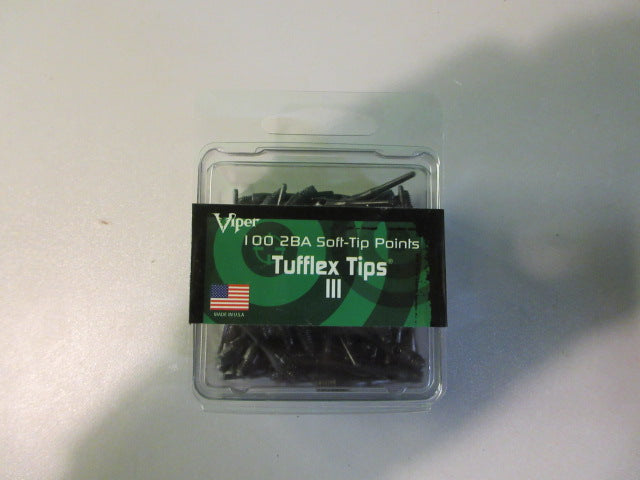 Load image into Gallery viewer, Viper Tufflex Tips III 2BA Black 100Ct Soft Dart Tips
