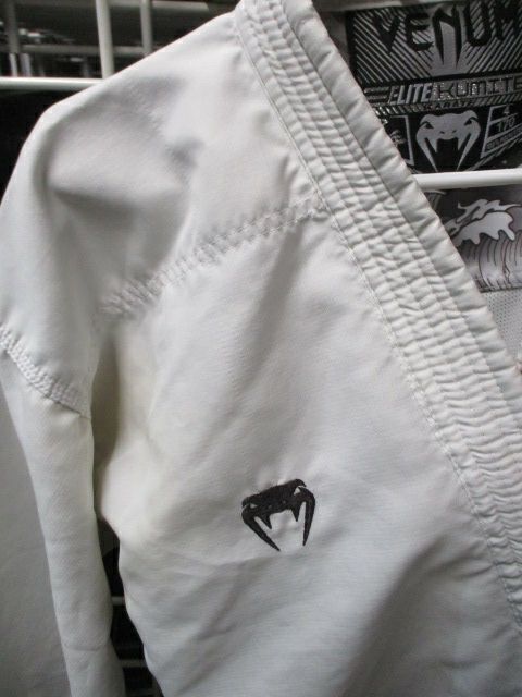 Used Venum Elite Kata White Karate Gi Jacket Size 4/170 - sweat stains