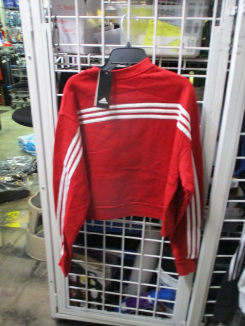 Load image into Gallery viewer, Adidas 3 Stripe Crew Sweater Jacket Womens Size Large
