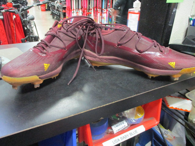 Load image into Gallery viewer, Used ASU Adidas Adizero Football Metal Cleats Mens Size 11 1/2
