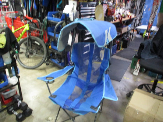 Used Kelsyus Original Canopy Folding Arm Chair in Royal Blue Strap Broken