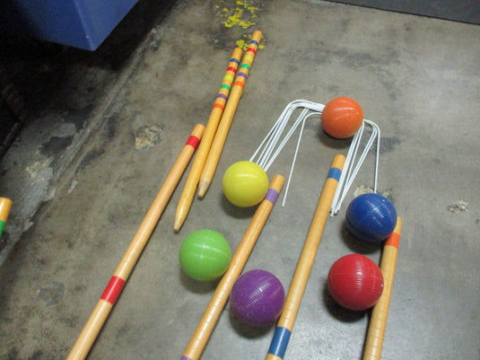 Used Quest Croquet 6 Player Set (One Mallet Cracked)