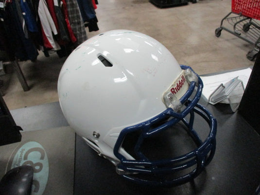 Used Riddell White Football Helmet Size Youth INITIAL SEASON 2013 (NO JAWPADS)