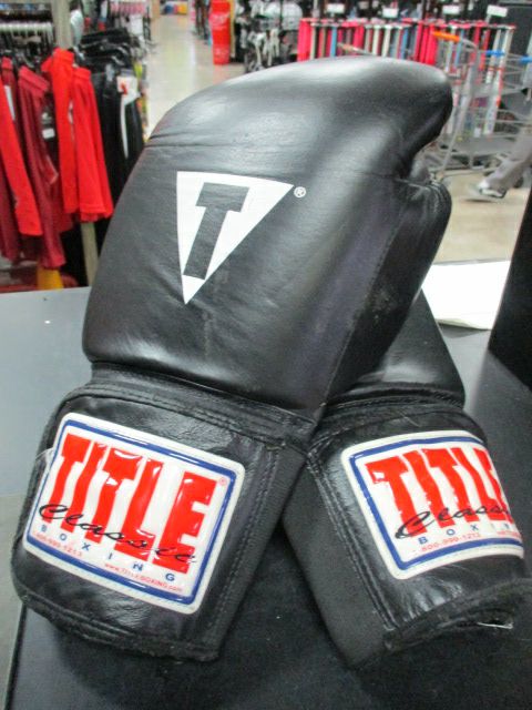 Used Title Classic Leather Boxing Gloves - 16oz Large Black