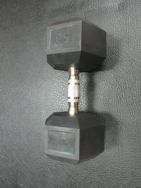 Load image into Gallery viewer, Used Hampton 50 LB Rubber Hex Dumbbell
