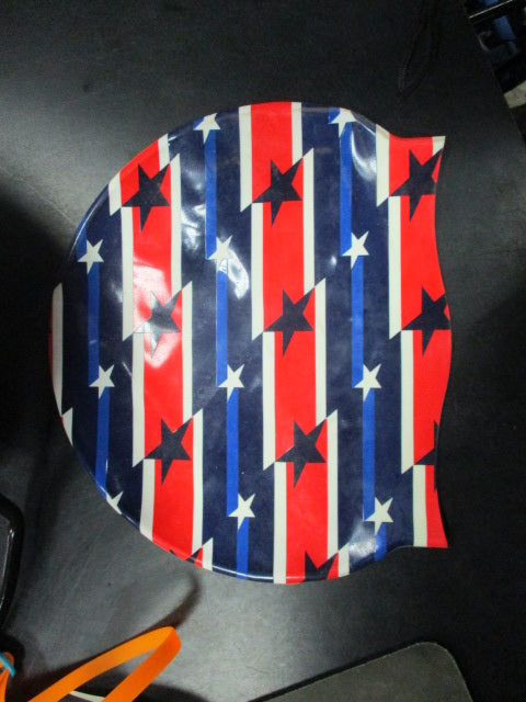 Used Speedo Red White and Blue Adult Size Swim Cap