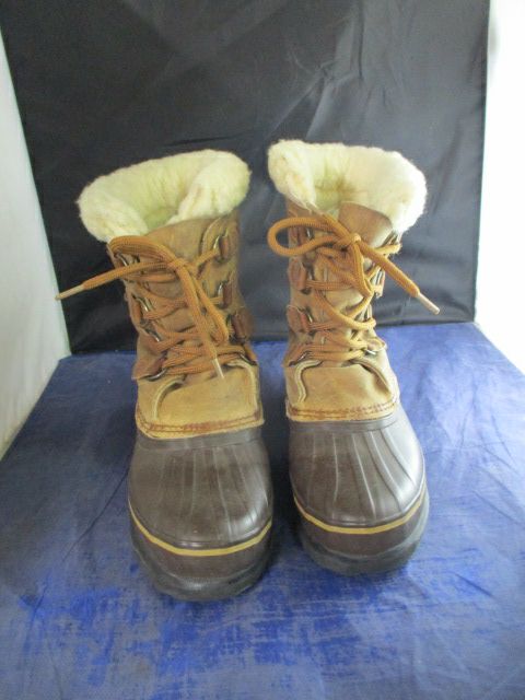 Used Sorel Fleece Lined Kaufman Canada Alpine Rubber Boots Adult Size 8