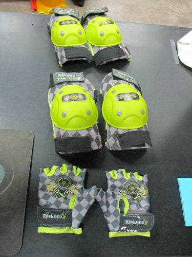 Used Raskullz C-Preme Bike Riders Sport Elbow & Knee Pad Set, with Gloves Child