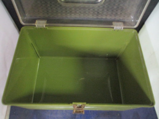 Used Green Tackle Box - cracks on back