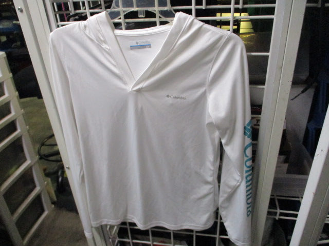 Load image into Gallery viewer, Used Women&#39;s Columbia Sportwear Longleeve UPF Shirt w/ Hood Size Small
