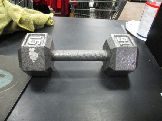 Used Cast Iron 15 LB Dumbbell