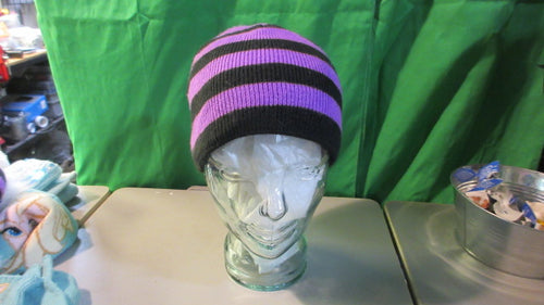 Used Purple/Black Knit Winter Hat