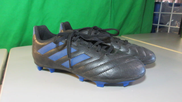 Load image into Gallery viewer, Used Adidas Goletto VII Black &amp; Blue Outdoor Cleats - 3.5 US
