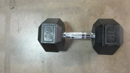 Used Rubber Coated 40Lb Hex Dumbbell