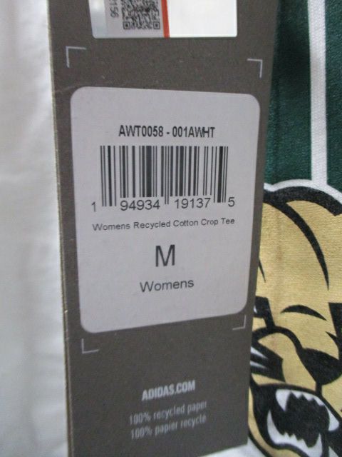 Adidas Ohio Bobcats Recycled Cotton Crop Top Womens Size Medium