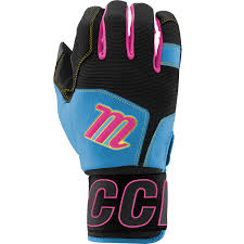 New Marucci Blacksmith Batting Gloves - Adult Size Large - Black/Carolina Blue