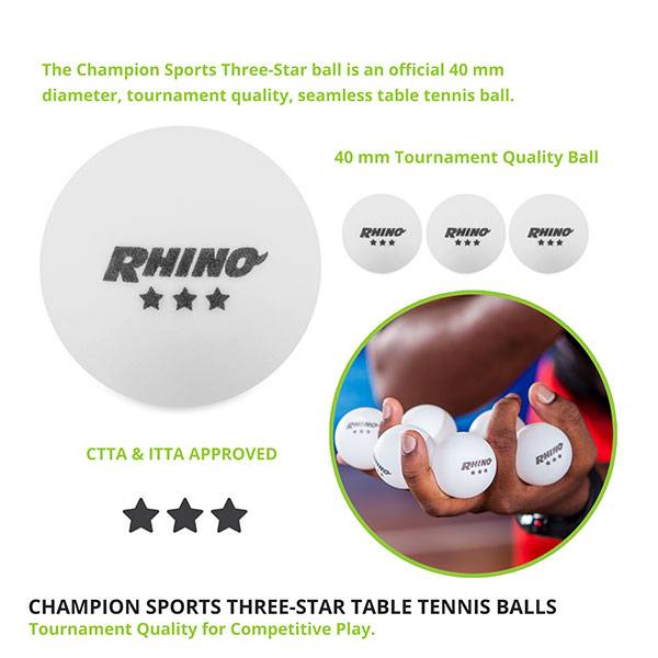 Load image into Gallery viewer, New Champion Sports 3 Star Tournament Tennis Table Balls 38 Pack White
