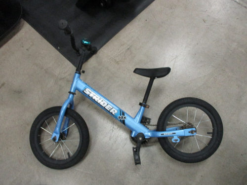 Used Strider 14X  Blue Balance Bike W/ Pedal Attachemnt