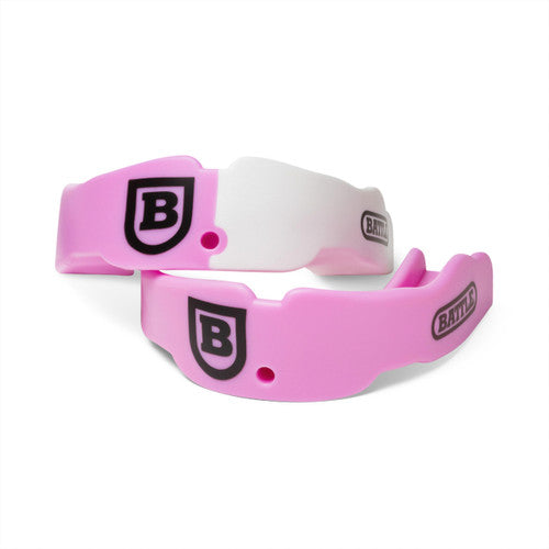 New Battle Football Mouthguard 2-Pack Youth Ages 9 & Under - Pink/White