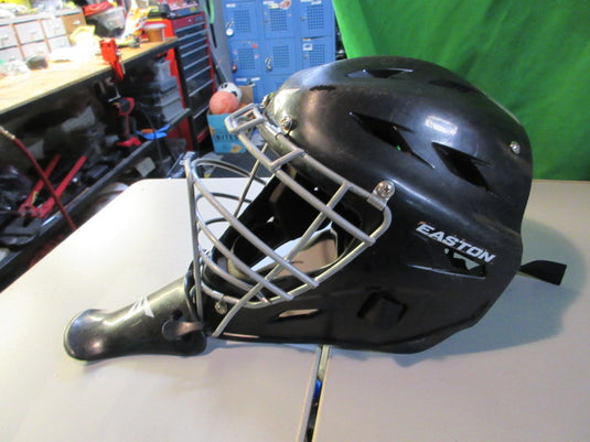 Used Easton Black Magic Catcher's Helmet w/ Throat Guard Size 6 1/8 - 7 1/4