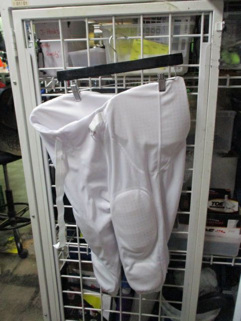 Used Champro White Football Pants Adult Size Large - missing tailbone pad