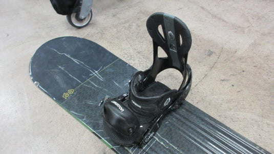 Used Salomon 163cm Snowboard W/ Burton Bindings - Deck Has Damage