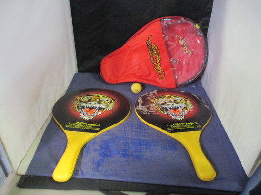 Used Ed Hardy Water Tennis / Paddle Set - 2 Paddles, Ball, Bag