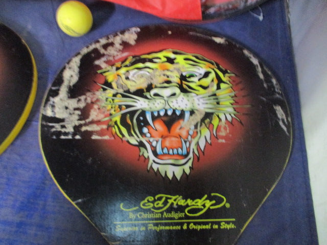 Load image into Gallery viewer, Used Ed Hardy Water Tennis / Paddle Set - 2 Paddles, Ball, Bag
