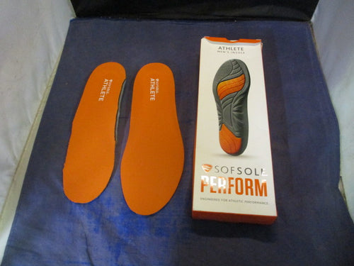 Used Sofsole Perform Athlete Men's Insoles Adult Size 9-10.5 - one insole cut