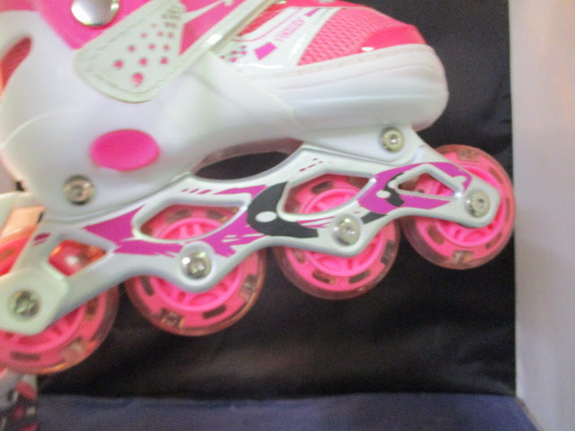 Load image into Gallery viewer, Used Power Pink Light-Up Wheels Inline Skates Kids Adjustable Size 31-34 (13-2)
