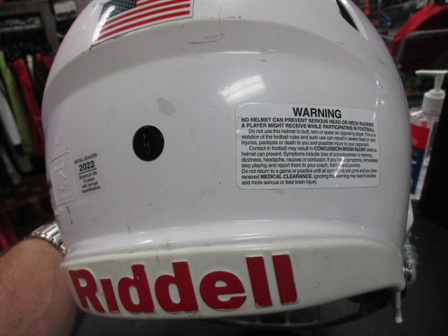 Load image into Gallery viewer, Used 2022 Riddell Speed Classic Youth Large White Football Helmet
