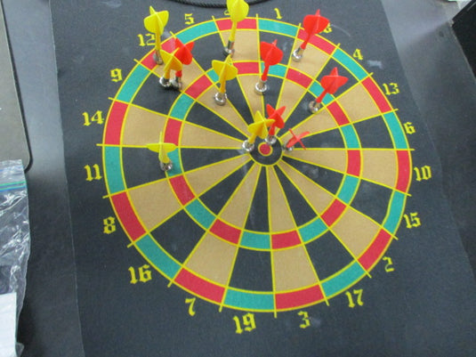 Used Magnetic Roll Up Dart Board (Includes 10 darts)