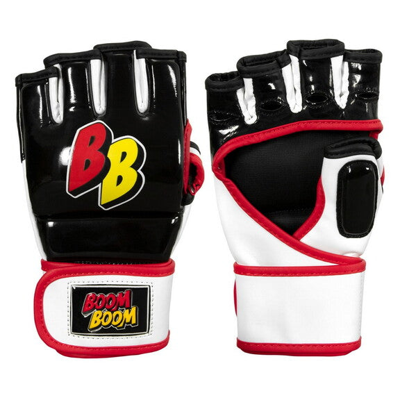 Load image into Gallery viewer, New Title Boom Boom Boxing Bomber Youth MMA Gloves - Black/White
