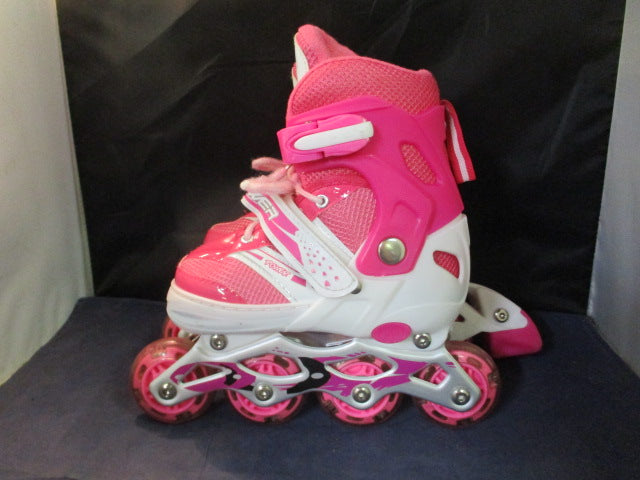 Load image into Gallery viewer, Used Power Pink Light-Up Wheels Inline Skates Kids Adjustable Size 31-34 (13-2)
