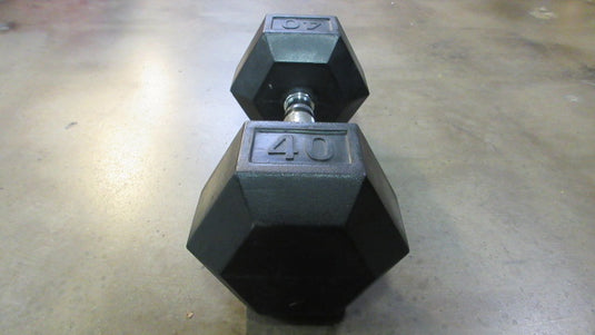 Used Rubber Coated 40Lb Hex Dumbbell