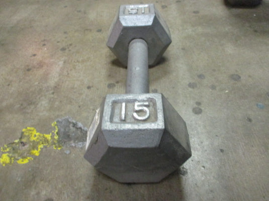 Used Cap 15lb Cast Iron Dumbbell