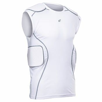 New Champro Formation Football Padded Compression Shirt White Adult Large