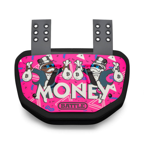 Load image into Gallery viewer, New Battle &quot; Money Man&quot; Chrome Football Back Plate - Youth
