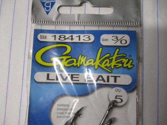 Used Gamakatsu Live Bait 3/0 Fishing Hooks - 4 ct – cssportinggoods
