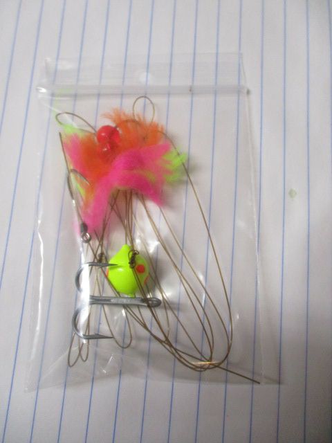 Used Fishing Hook Pack - 3 hooks, floater, and fishing line