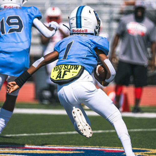 Load image into Gallery viewer, New Battle &quot;Slow AF&quot; Chrome Football Back Plate - Youth
