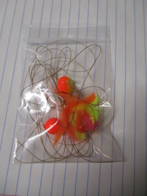 Used Fishing Hook Pack - 3 hooks, floater, and fishing line