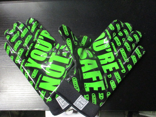 Load image into Gallery viewer, New Battle Cloaked &quot;Nightmare&quot; Neon Green Football Receiver Gloves - Adult Med
